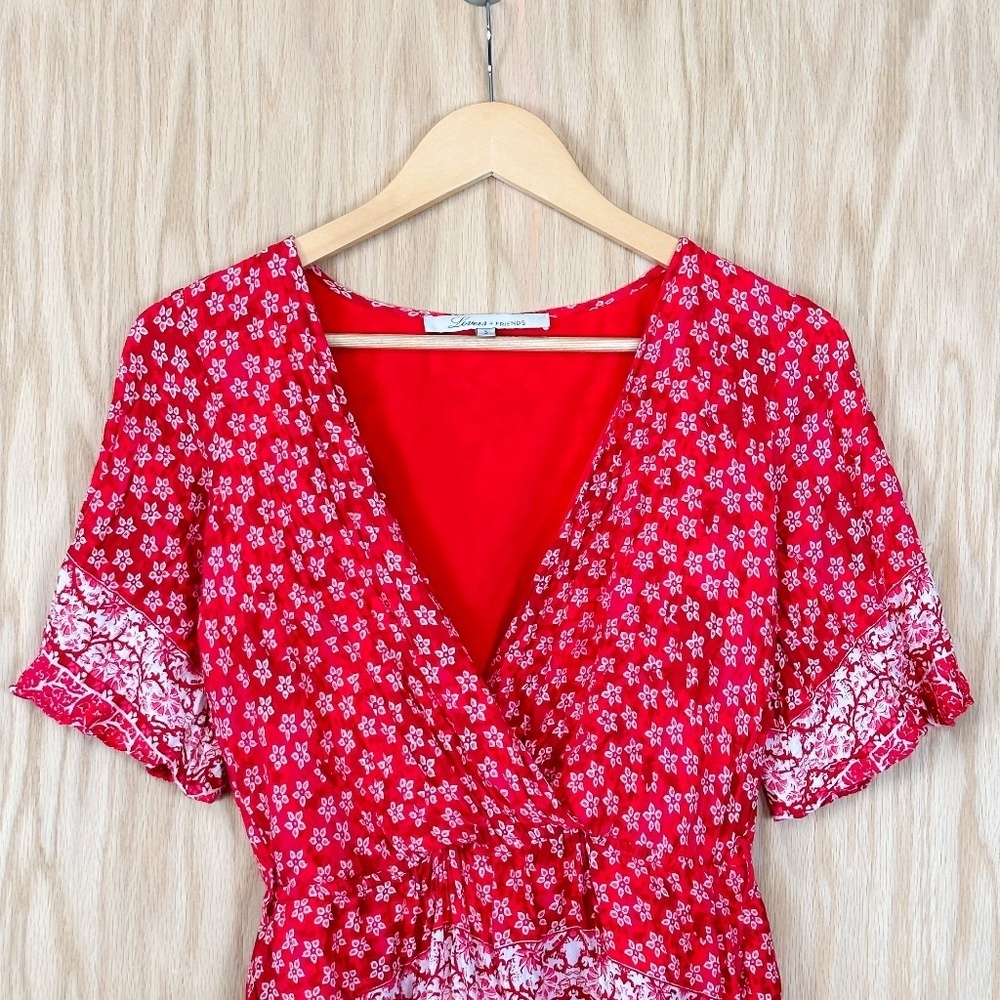 Lovers + Friends Isabelle Romper in Red Scarf - Picture 6 of 11